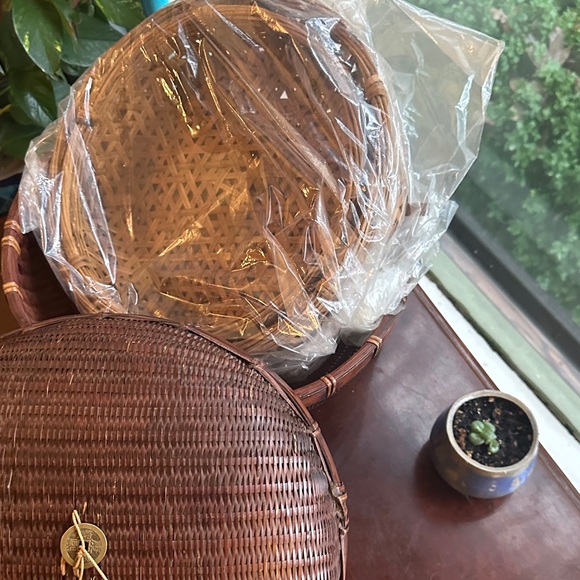 Antique Chinese Sewing Basket Vintage Never Used Rare Stacking Trays 1930-ish - Picture 2 of 12